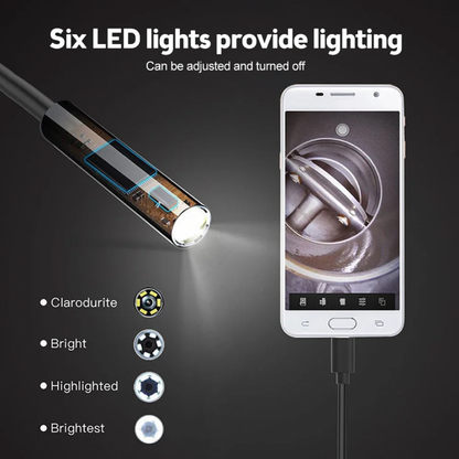 3 in 1 Type-C Android Endoscope Camera with 6 LEDs, HD Mini Inspection Tool.