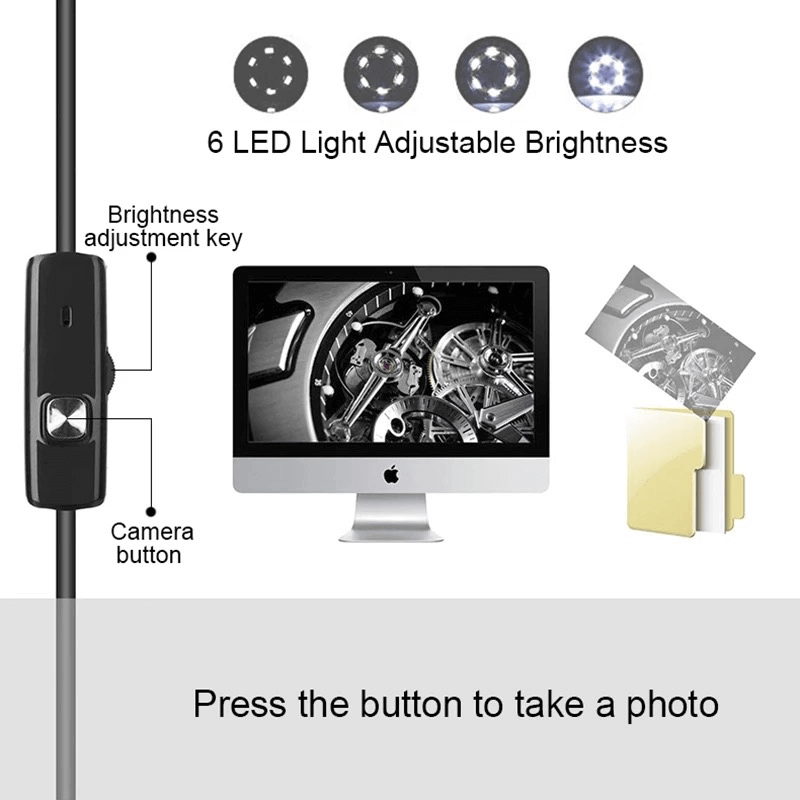 3 in 1 Type-C Android Endoscope Camera with 6 LEDs, HD Mini Inspection Tool.