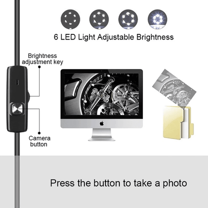 3 in 1 Type-C Android Endoscope Camera with 6 LEDs, HD Mini Inspection Tool.