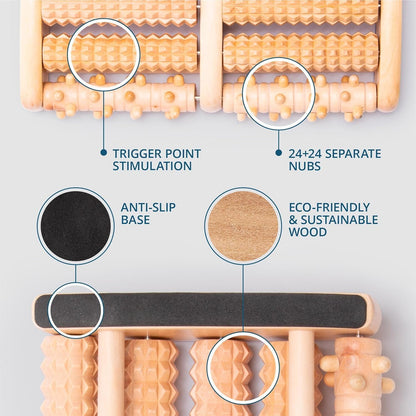 Wooden Roller Foot Massager (Pain & Stress Relief) Delivery Free