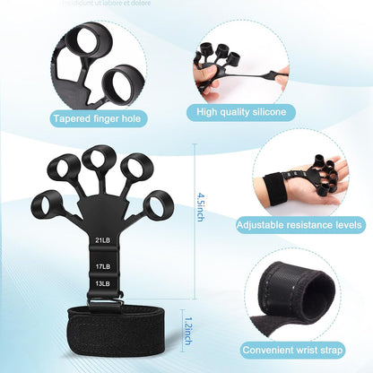 Hand Grip with Counter+1 pc Silicone Finger Exercise Grip
