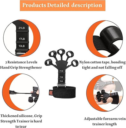 Hand Grip with Counter+1 pc Silicone Finger Exercise Grip