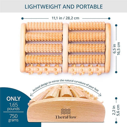 Wooden Roller Foot Massager (Pain & Stress Relief) Delivery Free