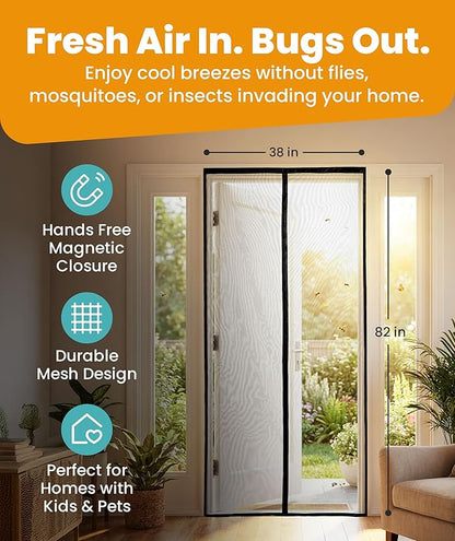 Magnetic Screen Door - Bugs Out, Breeze in