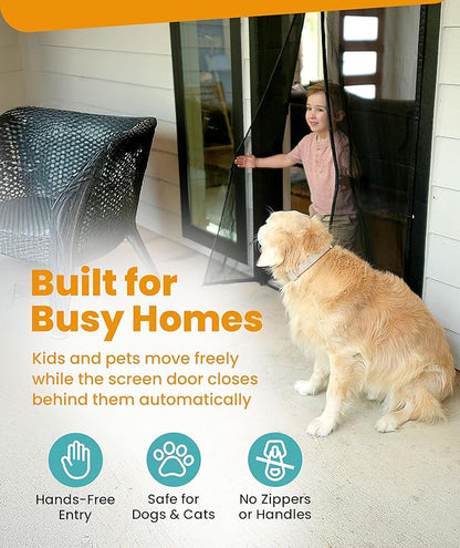 Magnetic Screen Door - Bugs Out, Breeze in