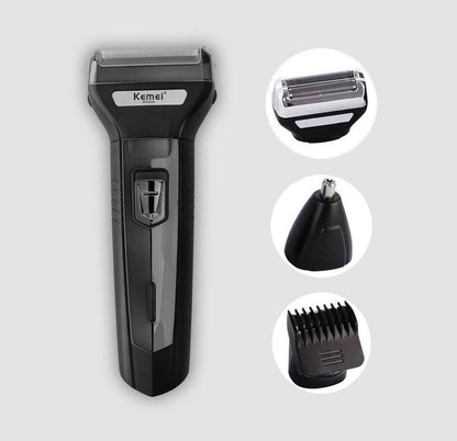 Kemei 3 In 1 Rechargeable hair shaving, trimmer & clipper machine (Grooming Kit)