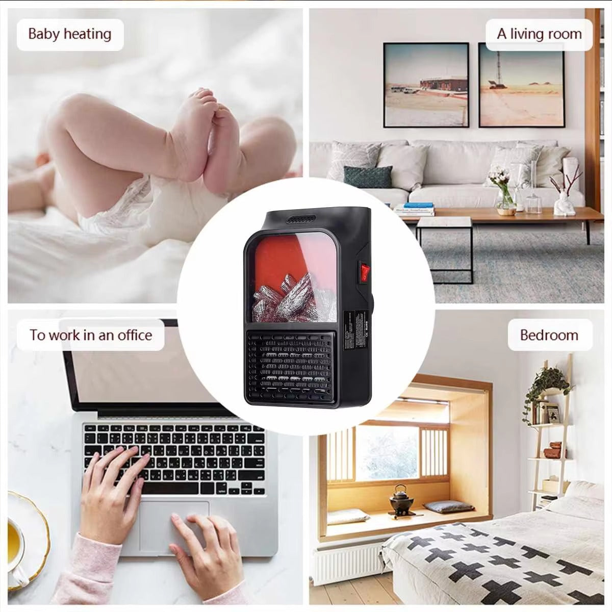 Mini Electric Heater Portable with remote