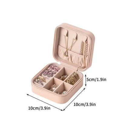 Leather Jewellery Organizer Box with Zipper