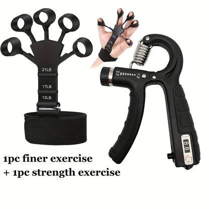 Hand Grip with Counter+1 pc Silicone Finger Exercise Grip