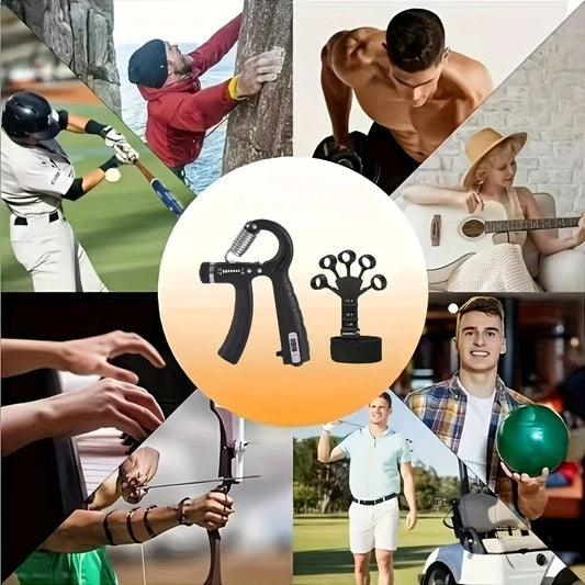 Hand Grip with Counter+1 pc Silicone Finger Exercise Grip