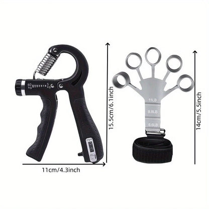 Hand Grip with Counter+1 pc Silicone Finger Exercise Grip